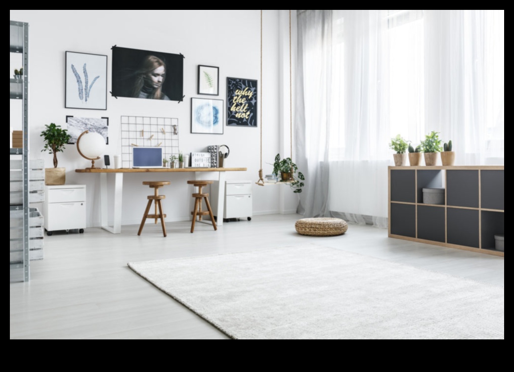 Decor de birou scandinav pentru un spațiu de lucru minimalist