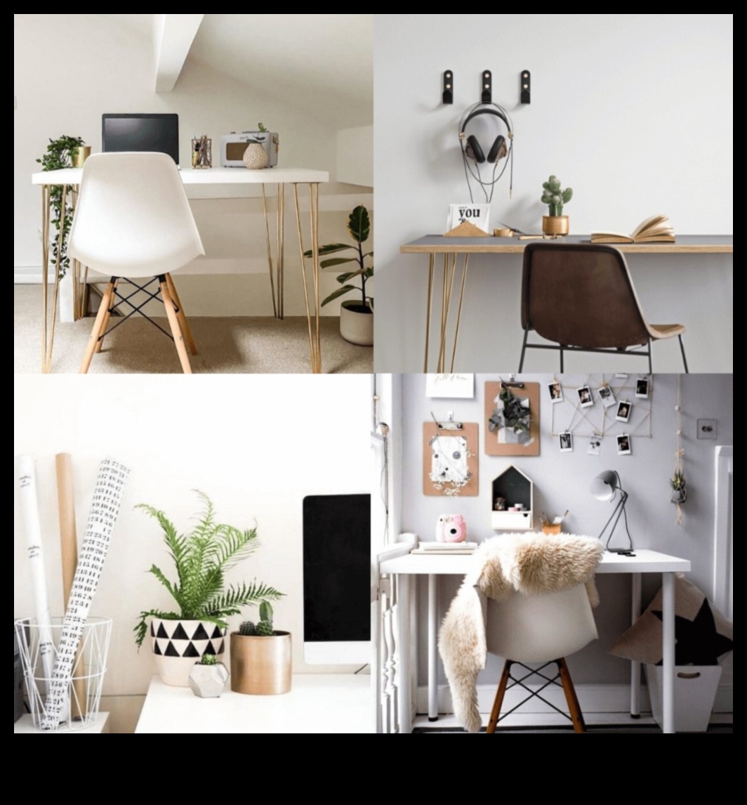 Decor de birou scandinav pentru un spațiu de lucru minimalist