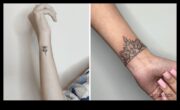 Tatuaje grațioase pe încheietura mâinii cu cerneală, care adaugă o notă de sofisticare